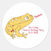 Sticker Rond Dessin de grenouille jaune (Devant)