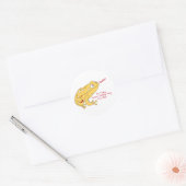 Sticker Rond Dessin de grenouille jaune (Enveloppe)