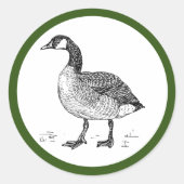 Sticker Rond Dessin de la nature de l'oie canadienne (Devant)