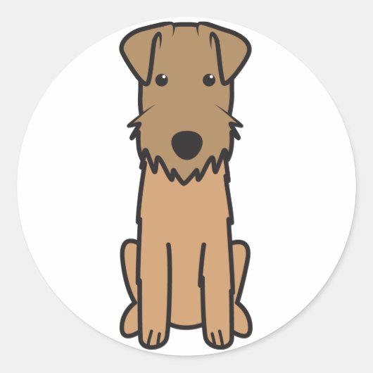 Sticker Rond Dessin de Lakeland Terrier Chien (Devant)