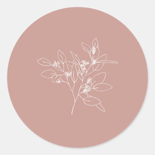 Sticker Rond dessin de ligne eucalyptus (Devant)