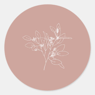 Sticker Rond dessin de ligne eucalyptus