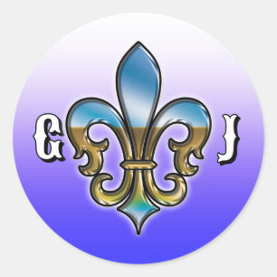 Sticker Rond Dessin de monogramme de golf élégant