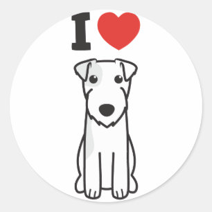 Sticker Rond Dessin de Parson Russell Terrier Dog