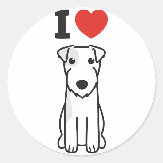 Sticker Rond Dessin de Parson Russell Terrier Dog (Devant)