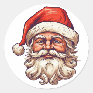 Sticker Rond Dessin de père Noël.