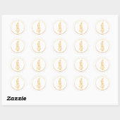 Sticker Rond Dessin de plume de couleur jaune (Feuille)