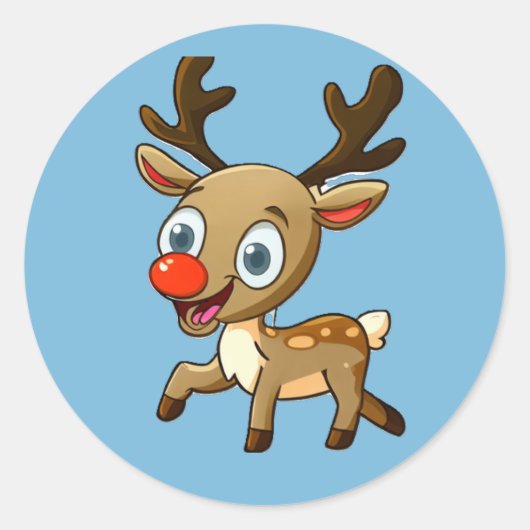Sticker Rond Dessin de Reindeer fun (Devant)
