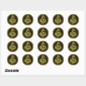 Sticker Rond Dessin de serpent élisabéthain Tudor Bijou ruby (Feuille)