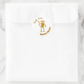 Sticker Rond Dessin de singe, Thème animal sauvage (Sac)