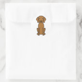 Sticker Rond Dessin de Vizsla Chien (Sac)