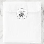 Sticker Rond Dessin d'éléphant vintage (Sac)