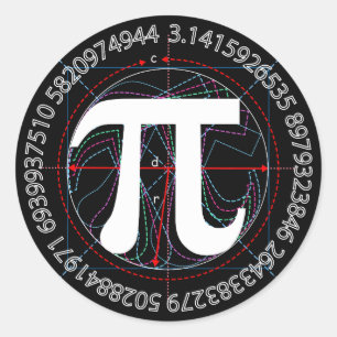 Sticker Rond Dessin des symboles Pi