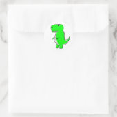 Sticker Rond Dessin Dinosaure Vert (Sac)
