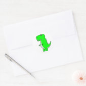 Sticker Rond Dessin Dinosaure Vert (Enveloppe)