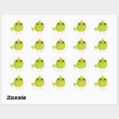 Sticker Rond Dessin d'oiseau vert (Feuille)