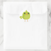 Sticker Rond Dessin d'oiseau vert (Sac)