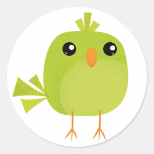 Sticker Rond Dessin d'oiseau vert