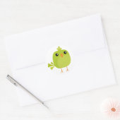 Sticker Rond Dessin d'oiseau vert (Enveloppe)