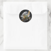 Sticker Rond Dessin Dragon et Imaginaire Lune (Sac)