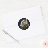 Sticker Rond Dessin Dragon et Imaginaire Lune (Enveloppe)