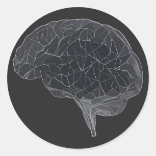 Sticker Rond Dessin du cerveau polygonal - Réseau neuronal