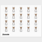 Sticker Rond Dessin du chien Basenji (Feuille)