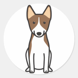 Sticker Rond Dessin du chien Basenji