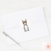 Sticker Rond Dessin du chien Basenji (Enveloppe)
