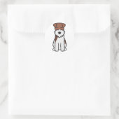 Sticker Rond Dessin du chien de Terrier Fox Wire (Sac)