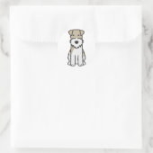 Sticker Rond Dessin du chien de Terrier Fox Wire (Sac)