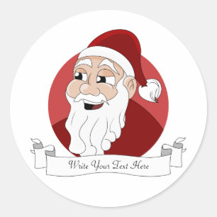 Sticker Rond Dessin du Père Noël