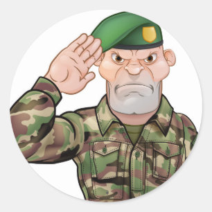 Sticker Rond Dessin du soldat salant