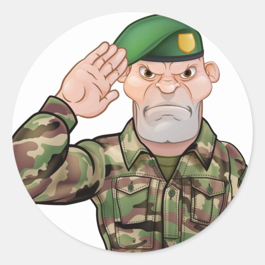 Sticker Rond Dessin du soldat salant (Devant)