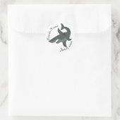 Sticker Rond Dessin d'un grand requin blanc effrayant (Sac)