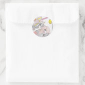 Sticker Rond Dessin éffrayant Halloween Couple (Sac)