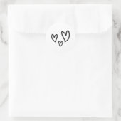 Sticker Rond Dessin Ensemble Coeurs Mariage (Sac)