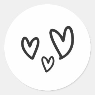 Sticker Rond Dessin Ensemble Coeurs Mariage