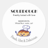 Sticker Rond Dessin Gras de pain de pâte à papier (Devant)