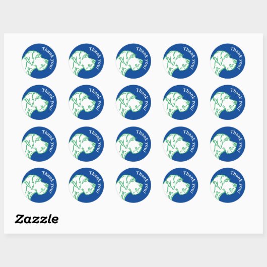 Sticker Rond dessin Great Dane (Feuille)