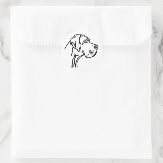 Sticker Rond dessin Great Dane (Sac)