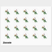 Sticker Rond dessin humoristique de tortue pompier (Feuille)