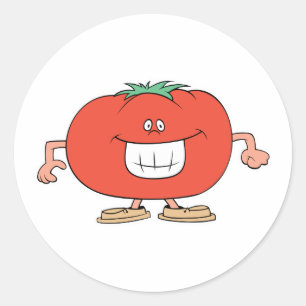 Sticker Rond dessin humoristique sur tomate