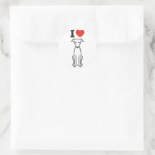 Sticker Rond Dessin italien Greyhound Dog (Sac)