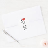Sticker Rond Dessin italien Greyhound Dog (Enveloppe)