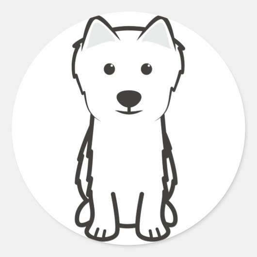 Sticker Rond Dessin japonais Spitz Dog (Devant)