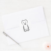 Sticker Rond Dessin japonais Spitz Dog (Enveloppe)