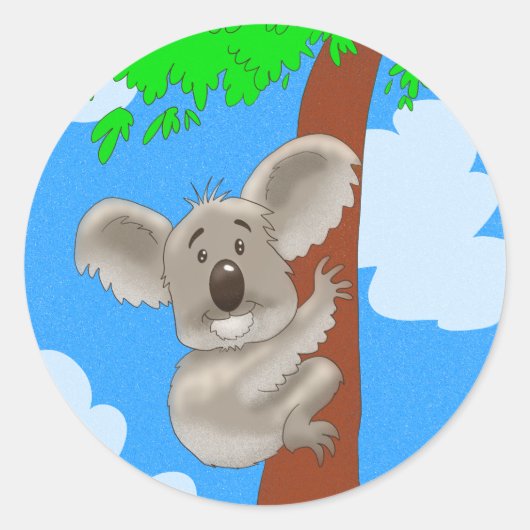 Sticker Rond Dessin Koala (Devant)