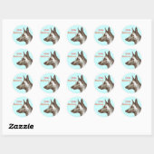 Sticker Rond dessin malinois (Feuille)