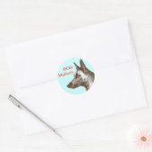 Sticker Rond dessin malinois (Enveloppe)